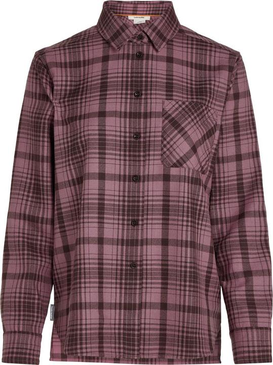 Icebreaker Women Merino Mer 200 Dawnder LS Flannel Shirt Plaid