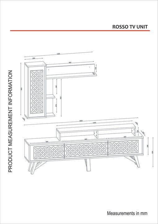 Immagine prodotto Hanah Home Madeline (180 x 62,5 x 30 cm)