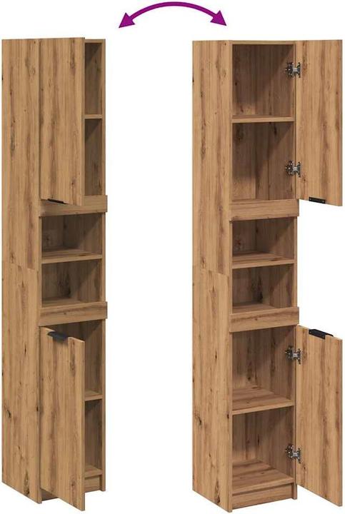 Actual product image VidaXL Bathroom cabinet Artisan oak 32x34x188.5 cm wood-based material