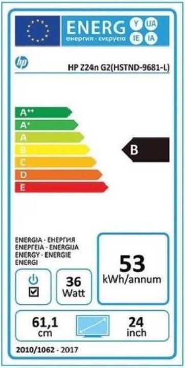 Etichetta energetica Auctionline.ch HP Z24n G2 (24", 1920 x 1200 pixel)