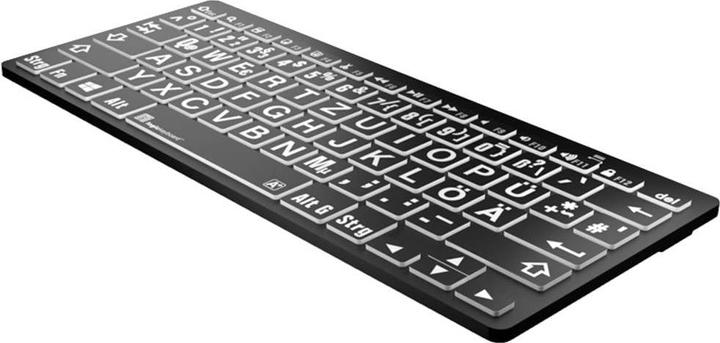 Actual product image Logickeyboard XL-Print White on Black dt. (PC/BT) (DE, Cable)