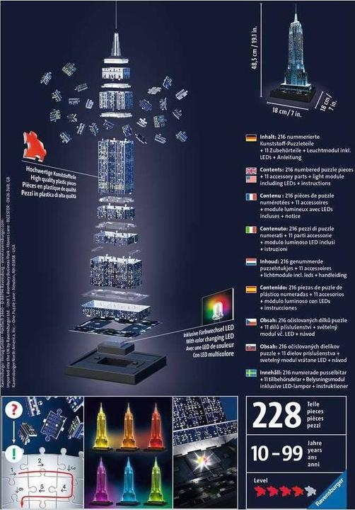 Actual product image Ravensburger Empire State Building at night (216 pieces)