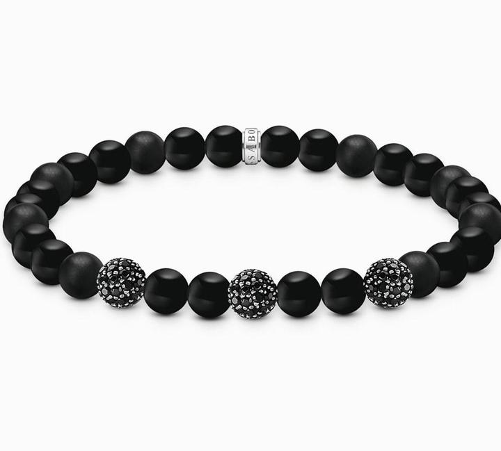 Actual product image Thomas Sabo Armband Obsidian und Zirkonia schwarz (19 cm, Silver 925)