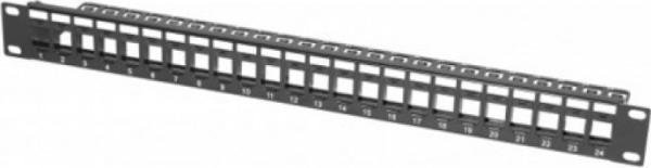 Produktbild Dexlan Modulträger für 48 Keystone-Anschlussbuchsen, 48,30cm (19"), schwarz RAL 9005 Zum Aufbau eines Patch