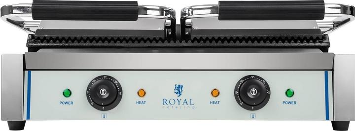 Image du produit Royal Catering Machine à panini nervurée double - 2 x 1 800 W