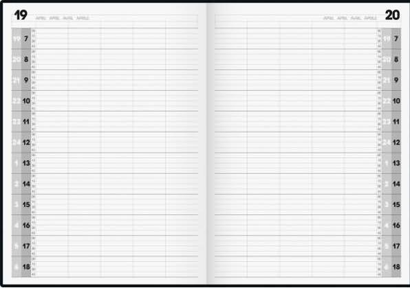 Produktbild Dienstleistungskalender Agenda 24 21x29cm 1 Tag/Seite Schaumfolien-Einband schwarz (210 x 290 mm, Deutsch, Französisch, Italienisch, Englisch)