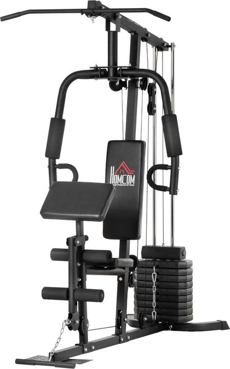 Image du produit Swisshandel24 Station de musculation avec bloc de poids de 45 kg 180x108x200cm acier noir