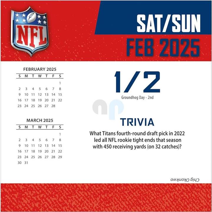 Energy Label NFL - All Team - Desk Calendar 2025 (Italian, Spanish, English, French, German)