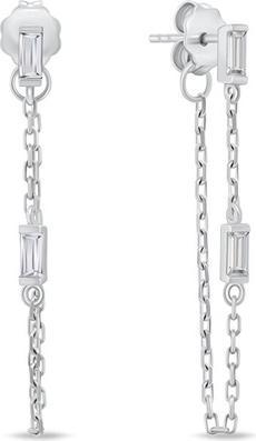 Produktbild Brilio Silver - Charming silver chain earrings with zircons EA845W