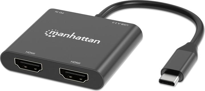 Produktbild Manhattan USB-C PD auf Dual-HDMI-Monitor-Adapter (USB Typ-C, HDMI, 5.90 cm)