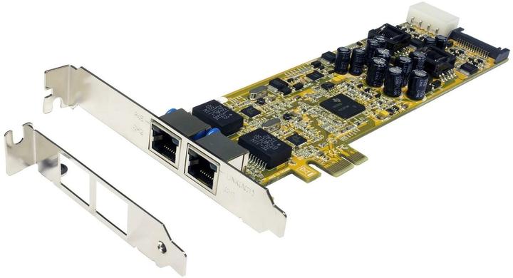 Actual product image Exsys PCI-EXPRESS Dual Ethernet Card 2xG. 2xGigabit Ports,LP Bracket,with PoE (RJ45)