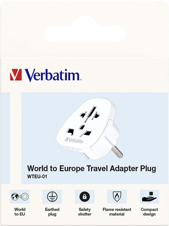Actual product image Verbatim World to Europe Travel Adapter Plug