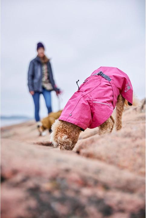 Actual product image Hurtta Monsoon V2 Eco Pink mackintosh, 65 cm (65, Dog raincoat)