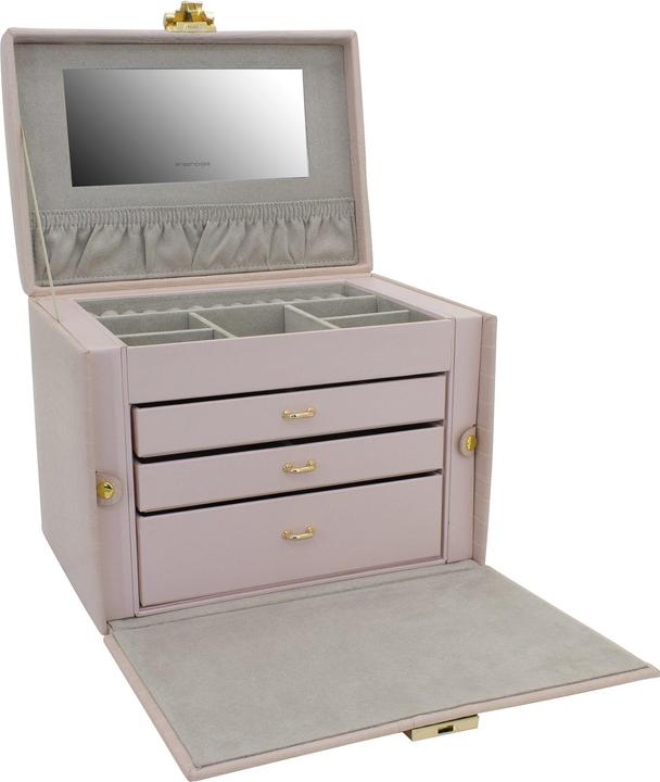 Produktbild Friedrich Modern antique pink jewelry box with crocodile pattern Caiman 20136-4