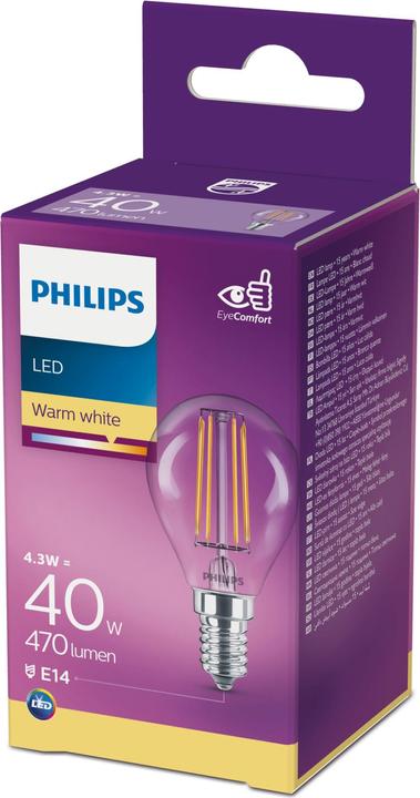Immagine prodotto Philips Lampada P45 (E14, 4.30 W, 470 lm, 1 x, F)