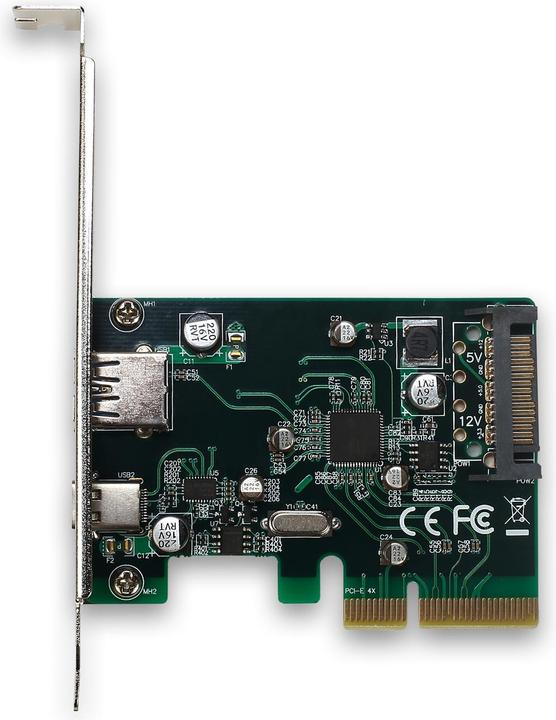 Produktbild i-tec PCI-E USB 3.1 Gen.2 10 Gbps Card Adapter auf 1x externes USB-A 3.1 1x externes USB-C 3.1, 1x zusa...