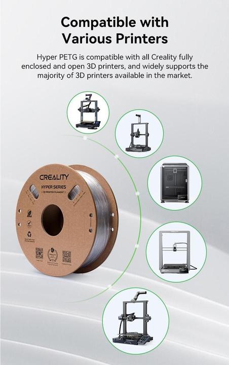 Actual product image Creality Filament PETG Hyper Green, 1.75 mm, 1 kg (PETG, 1.75 mm, 1000 g, Green)