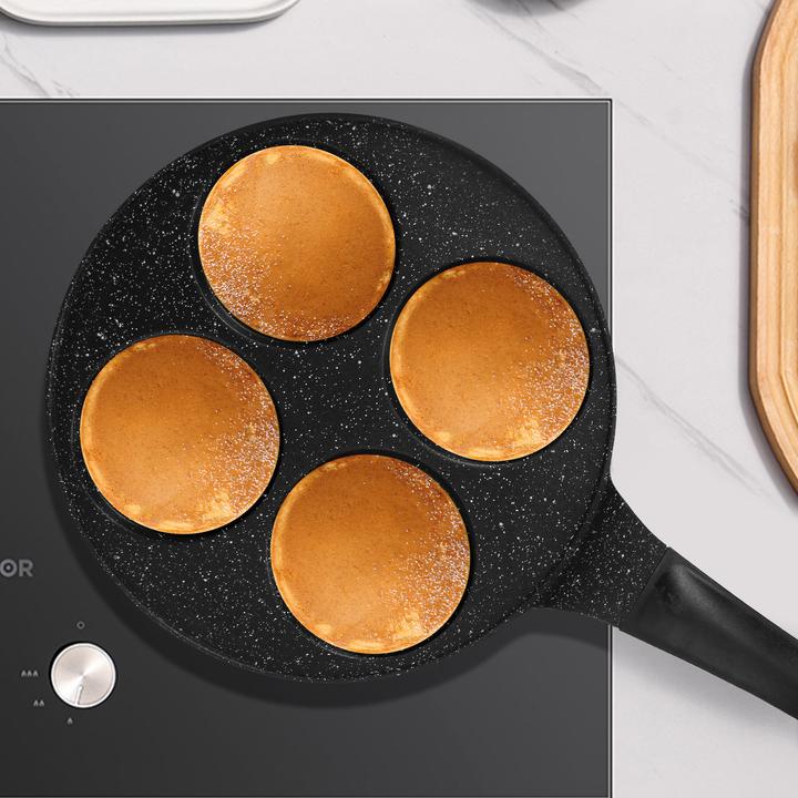 Produktbild Cheffinger Pfannkuchenpfanne 26 cm für 4 Personen Marmorbeschichtet mit ergonomischem Griff (26 cm, Crêpe Pfanne)
