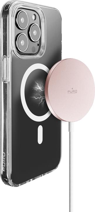 Image du produit Puro Câble de recharge magnétique USB-C Magsafe - Ładowarka bezprzewodowa indukcyjna 15W (różowy) (15 W)