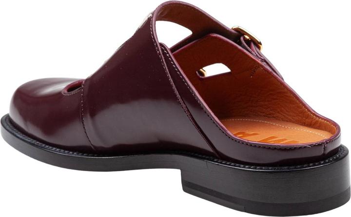 Immagine prodotto Marni moccasin sabot in brushed leather color bordeaux (39)
