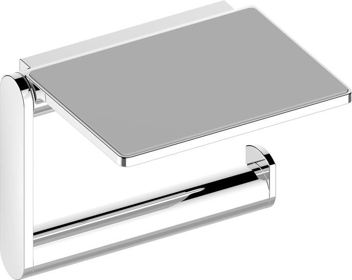 Keuco PLAN toilet roll holder with shelf, swivelling