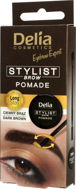 Delia Cosmetics Delia Eyebrow Expert Stylist Brown Pomade Eyebrow Pomade Dark Brown 2.5G (Dark Brown)