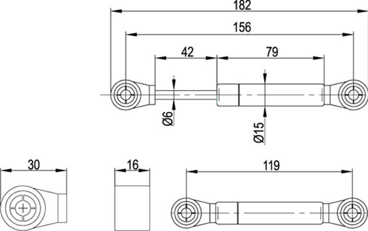 Immagine prodotto OK-Line Braccio telescopico a gas per apertura ribalta verso l’alto (1 pz.)
