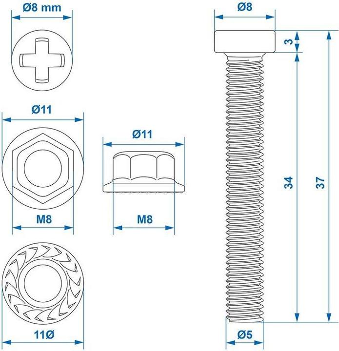 Produktbild ProPlus Schraubenset 6-teilig für PKW Anhänger Steckdose