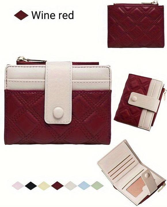 Produktbild Only-Bags.Store Neue gesteppte Brieftasche mit Reissverschlusstasche und Schnallenverschluss, perfekt für Geschenke