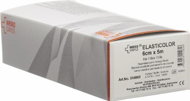 Wero Swiss Elasticolor Elastische Binde 5mx6cm rot