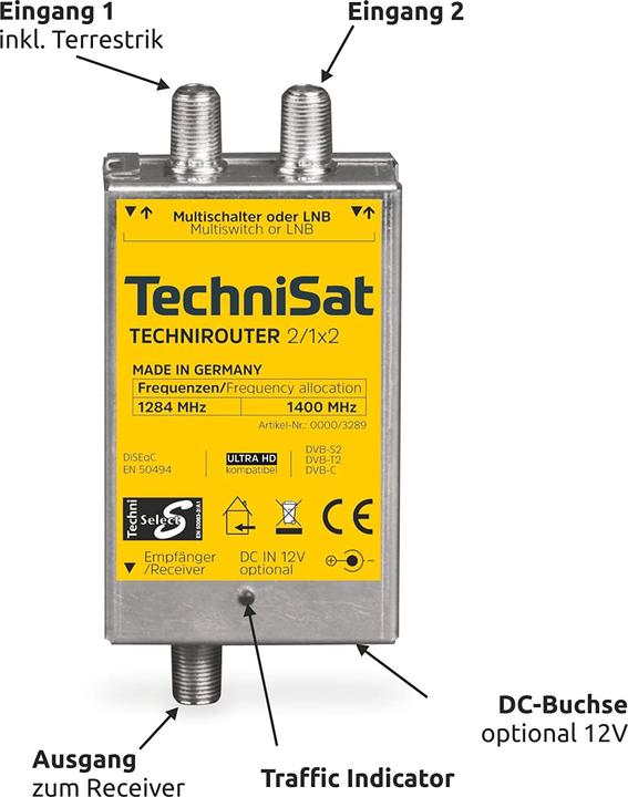 Actual product image TechniSat TechniRouter Mini 2/1x2 (Single cable solution)