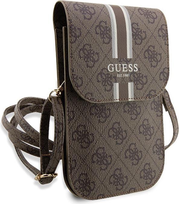 Produktbild Guess PU 4G Printed Stripes Phone Bag - brown