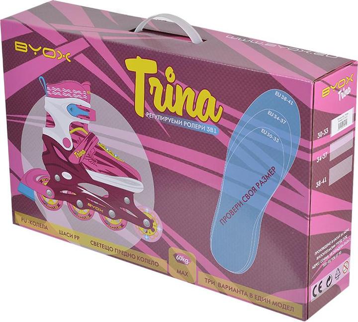 Immagine prodotto Byox Pattini in linea bambini Trina 3 in 1, 30-33 (30, 31, 32, 33)