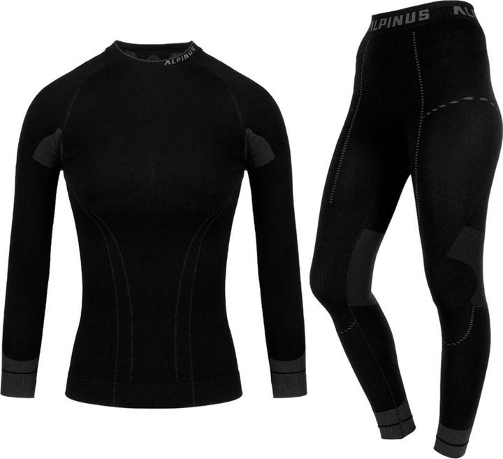 Alpinus Thermoaktive Damen Unterwäsche Tactical Base Layer Set schwarz-grau GT18370 (L)