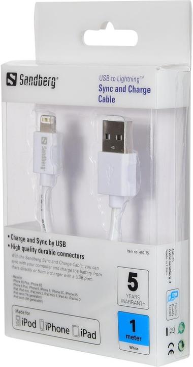 Produktbild Sandberg USB auf Lightning (1 m, USB 2.0)