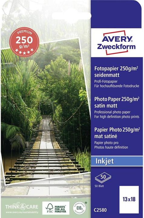 Actual product image Avery Premium Inkjet Photo Paper (250 g/m², 13 x 18 cm, 50 x)