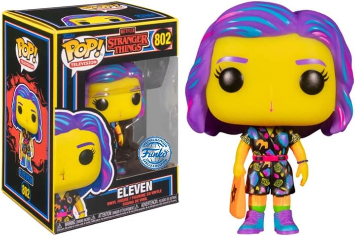 Actual product image Funko POP Stranger Things Eleven in Mall Outfit Black Light Exclusive