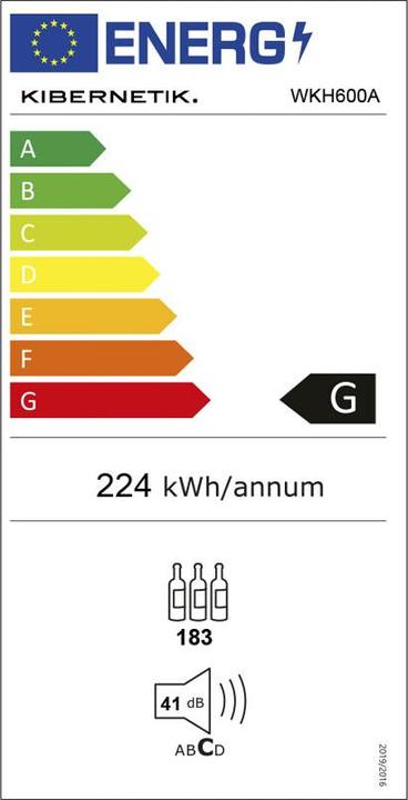 Etichetta energetica Kibernetik Weinklimaschrank WKH600A 2 Zonen 600 Liter