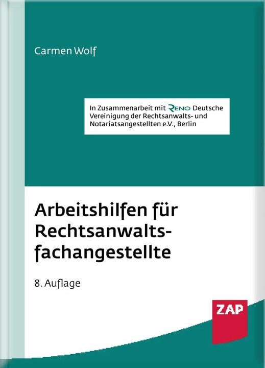 Produktbild Arbeitshilfen für Rechtsanwaltsfachangestellte (Deutsch, Carmen Wolf, 2023)