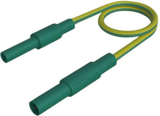 Hirschmann Test & Measurement Messleitung, Stecker, 4 mm - Buchse, 4 mm, Grün / gelb, Messing, vernickelt, 2m