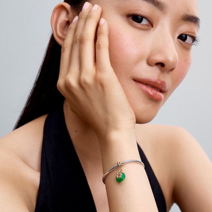 Produktbild Pandora Snake Green Murano Glass Dangle Charm (Vergoldet, Metall, Glas)