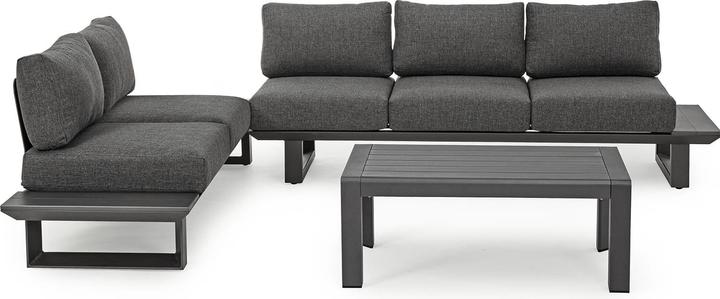 Produktbild Bizzotto Garten Ecksitzgruppe Konnor mit Kissen anthrazit