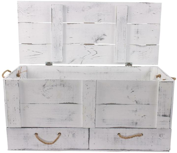 Image du produit Holz Zollhaus Coffre Vintage Shabby blanc, 85 x 42 cm (42 x 85 x 12 cm, 137.51 l)