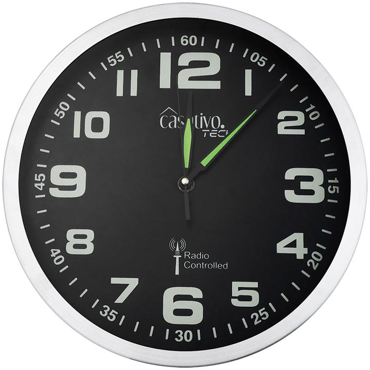 Produktbild Casativo Funk-Wanduhr mit laufruhigem Quarz-Uhrwerk, Ziffern & Zeiger nachleuchtend