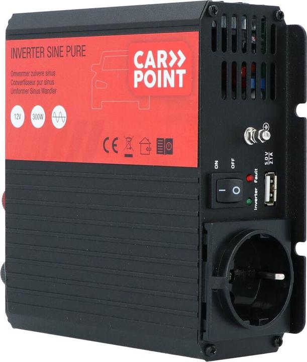 Actual product image Carpoint Pure Sinus Omvormer 12V>230V 300W