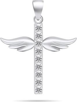 Produktbild Brilio Silver - Charming silver pendant with zircons Angel cross PT67W