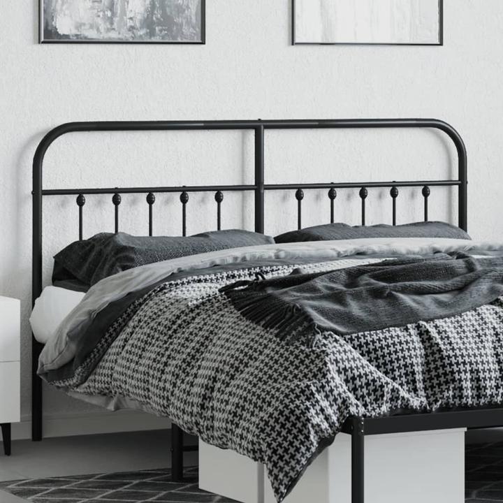 Actual product image VidaXL Kopfteil Metall Schwarz 180 cm, Farbe: Schwarz, Material (187 x 3 x 100 cm)