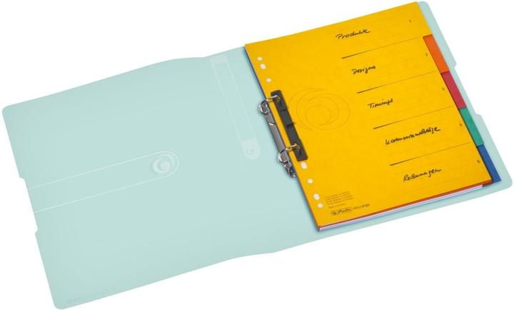 Actual product image Herlitz Ring binder easy orga to go Pastel, A4, 2-ring, mint-transparent, Pastel series, D-Combi mechanism (A4, 38 mm, 1 Piece)