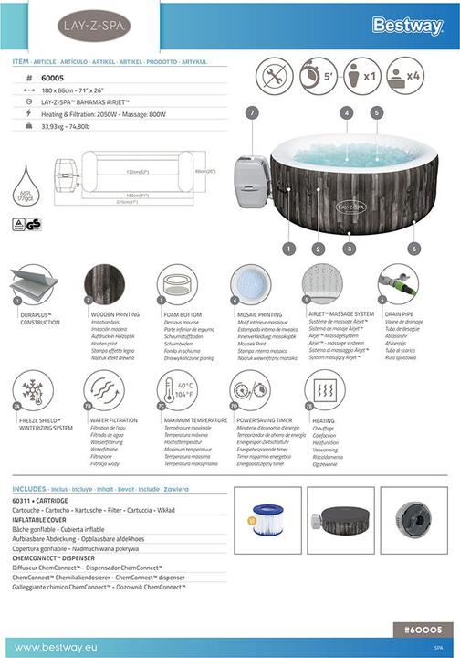 Produktbild Bestway Lay-Z-Spa Bahamas (4 Pers.)