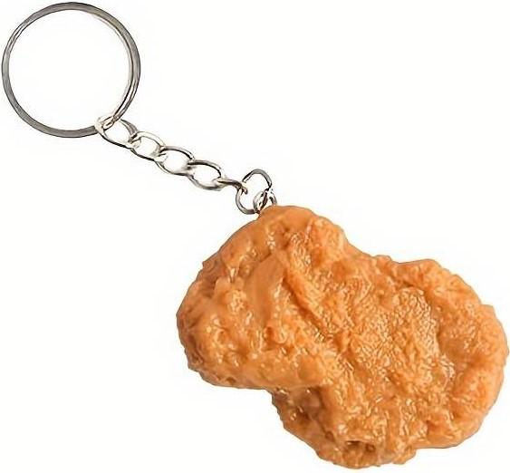 PhoneLook Ultra realistischer dekorativer Spass Chicken Nugget für Schlüsselbund